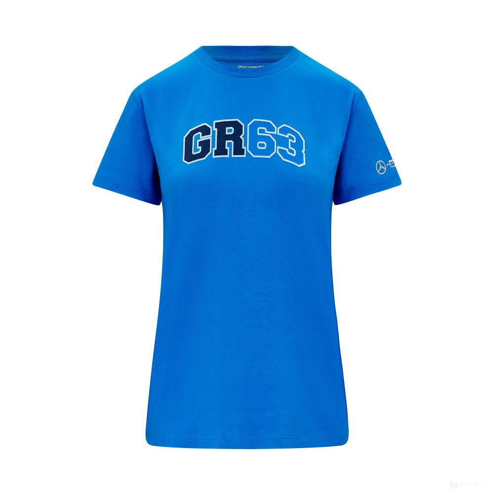 Mercedes Womens George Russell Logo Tee, Blue