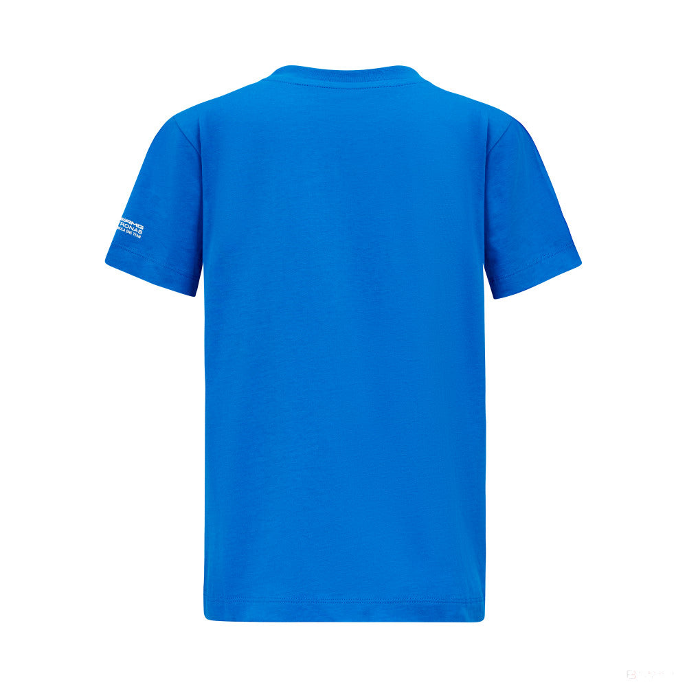 Mercedes Kids George Russell Logo Tee, Blue