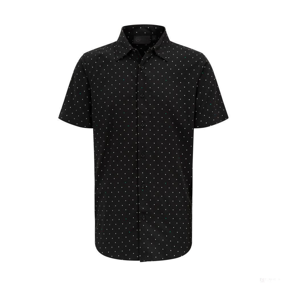 Mercedes Mens Polka Dot Shirt, Black
