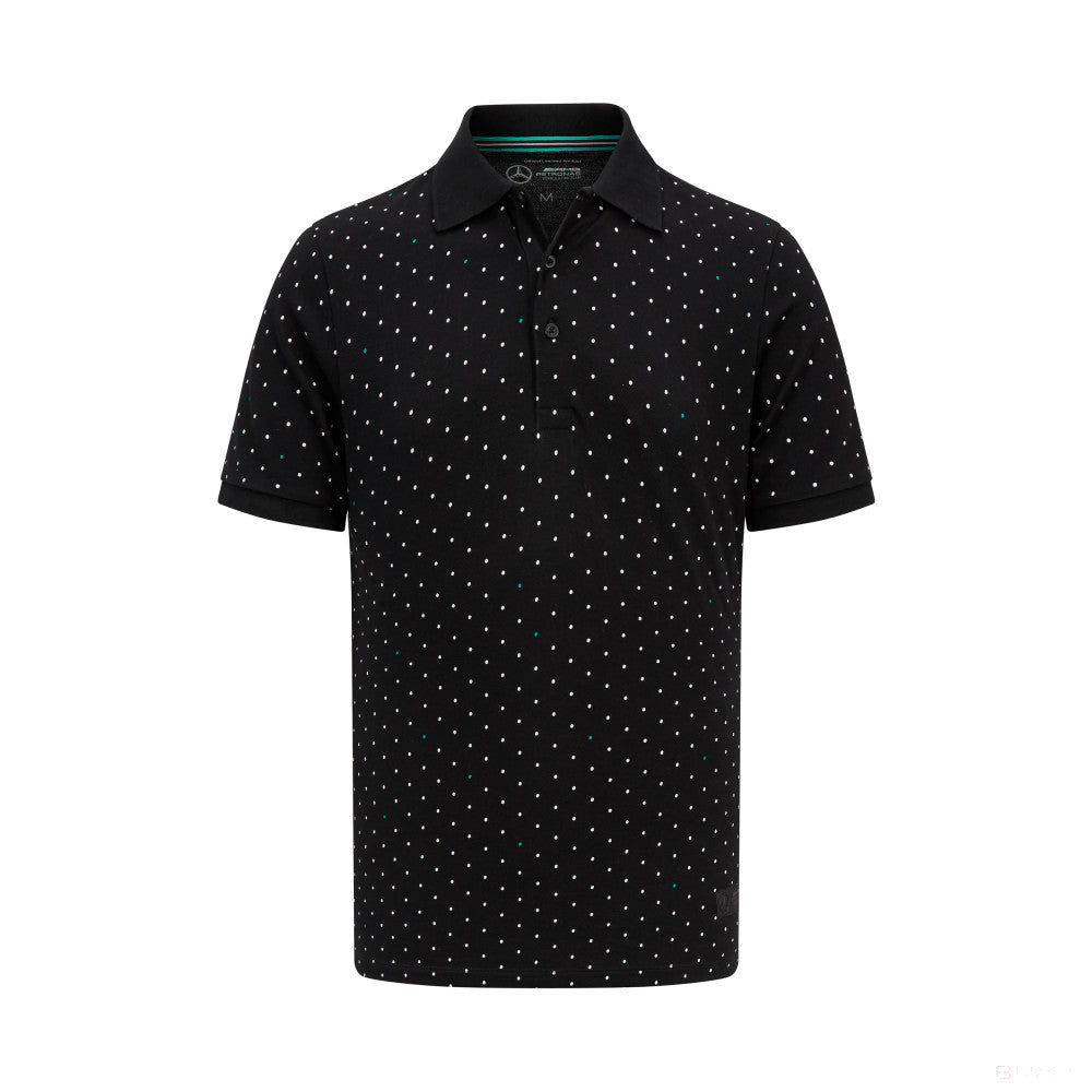 Mercedes Mens Polka Dot Polo, Black