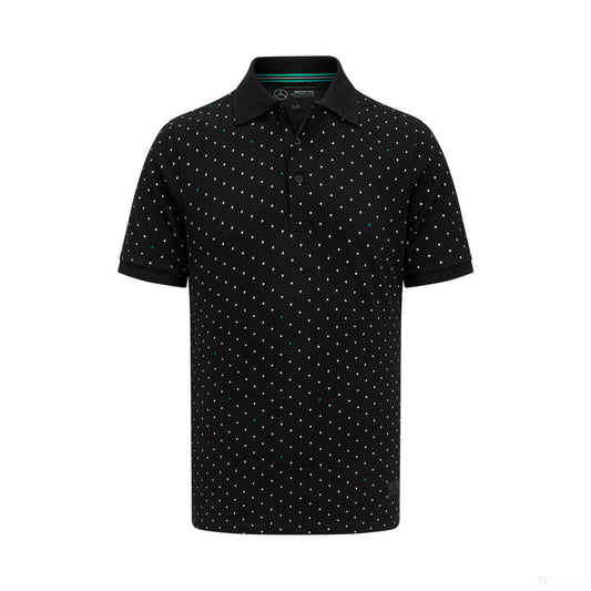 Mercedes Mens Polka Dot Polo, Black