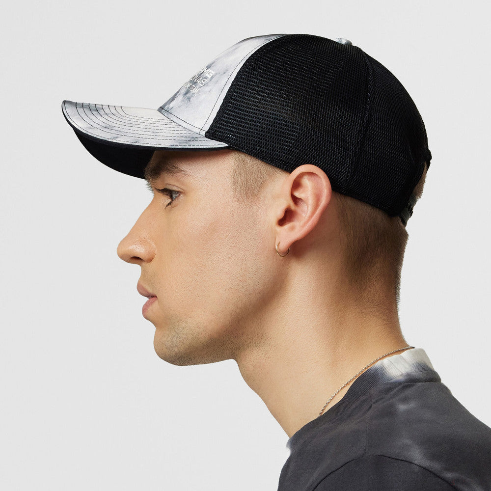 Mercedes Tie Dye Trucker Cap, Grey