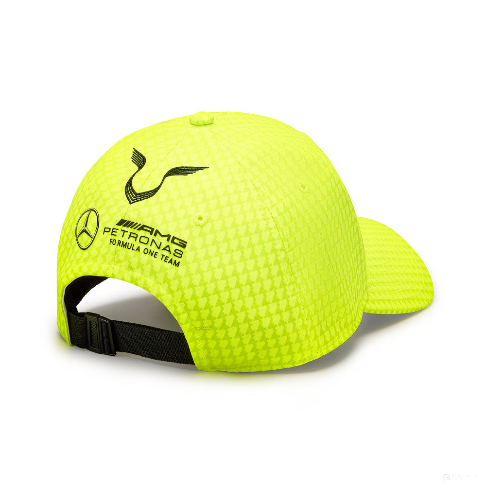 Mercedes Team Lewis Hamilton Col Driver Baseball Cap, Neon Yellow, 2023