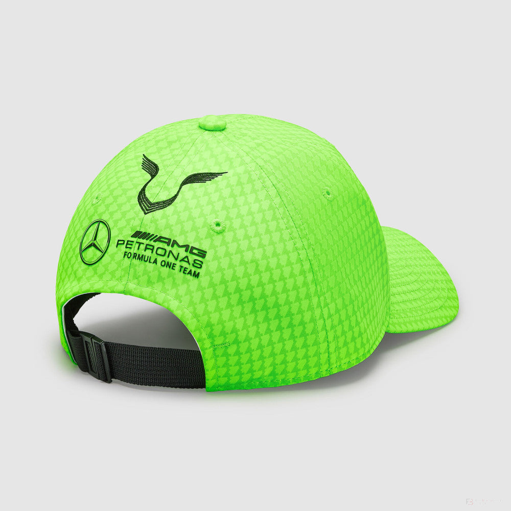 Mercedes Team Kids Lewis Hamilton Col Driver Baseball Cap, Neon Green, 2023