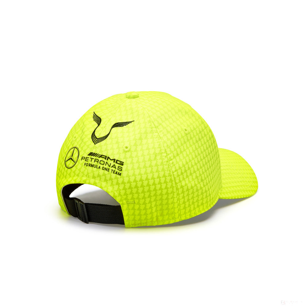 Mercedes Team Kids Lewis Hamilton Col Driver Baseball Cap, Neon Yellow, 2023