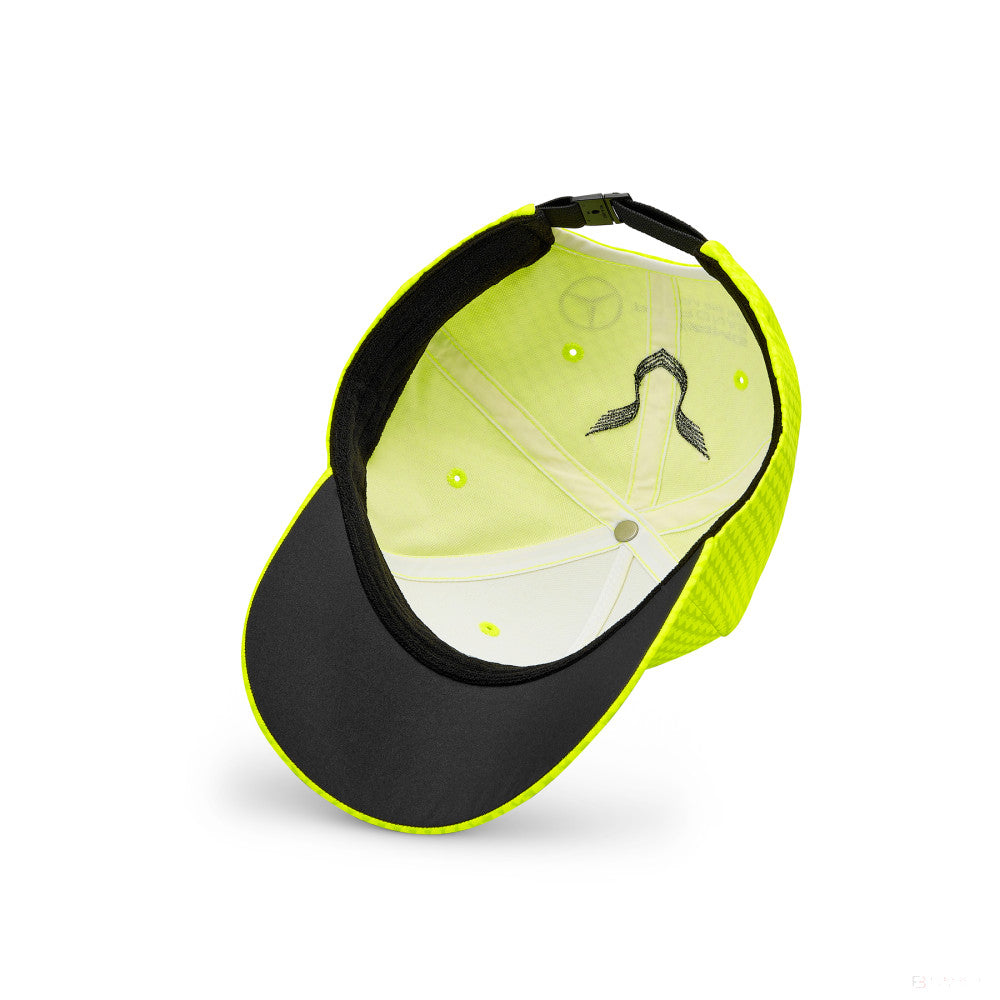 Mercedes Team Kids Lewis Hamilton Col Driver Baseball Cap, Neon Yellow, 2023