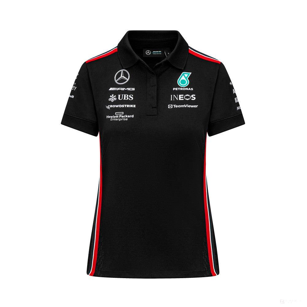 Mercedes Team Womens Polo, Black, 2023