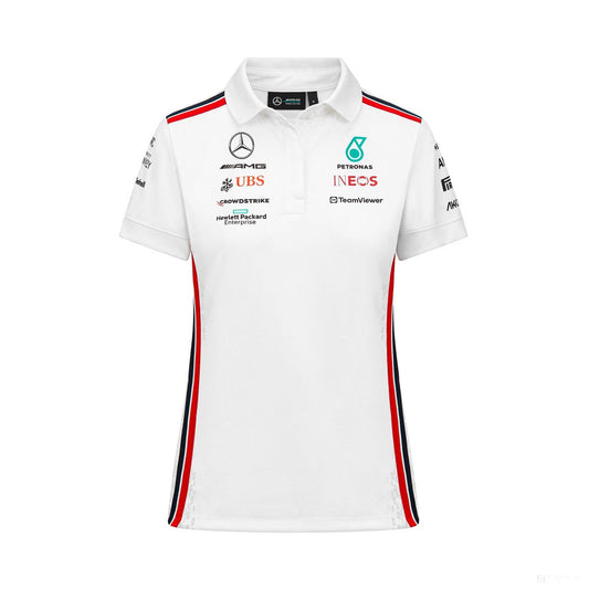 Mercedes Team Womens Polo, White, 2023