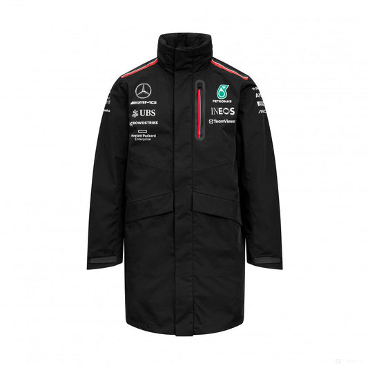 Mercedes Team Mens Rain Jacket, Black, 2023