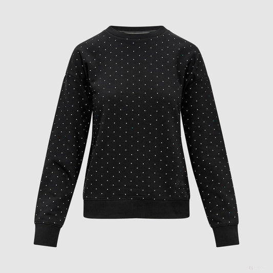 Mercedes Womens Polka Dot Crew Sweatshirt, Black