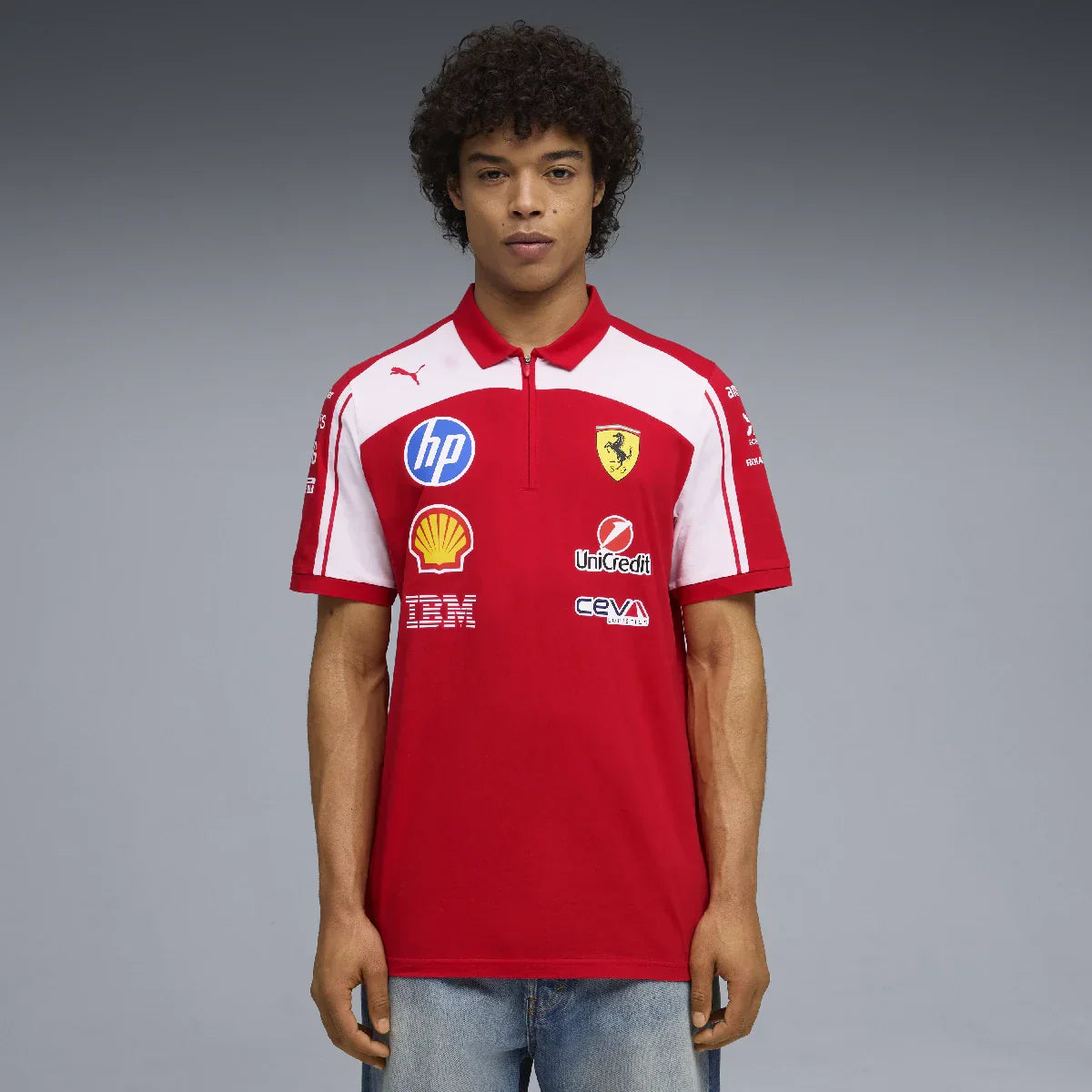 Ferrari polo, team, Puma, red