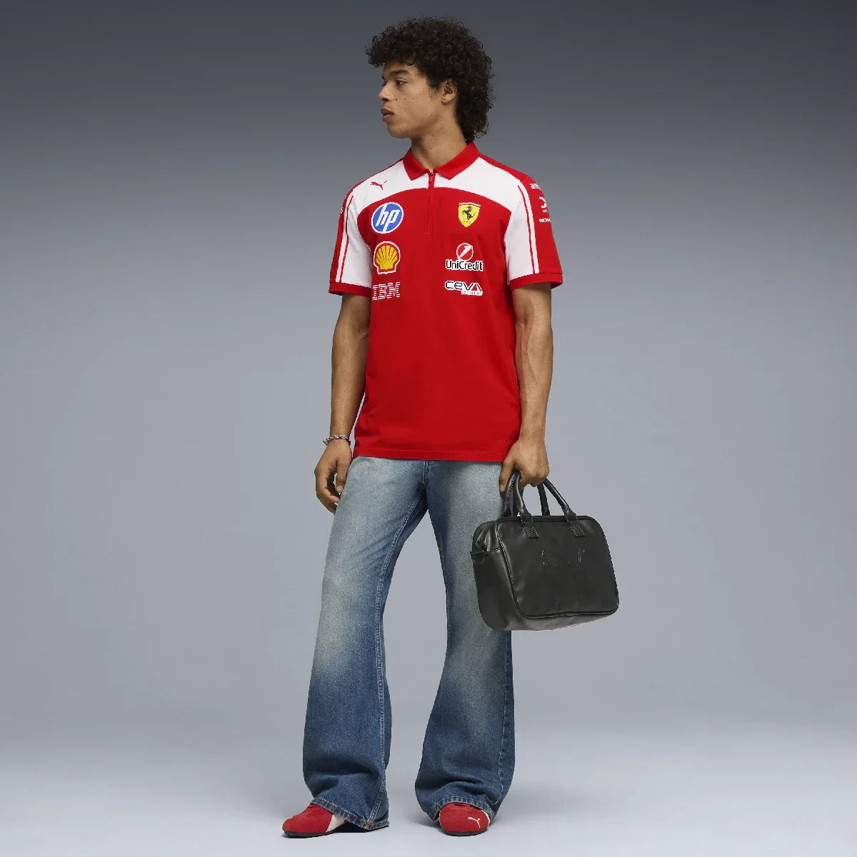 Ferrari polo, team, Puma, red