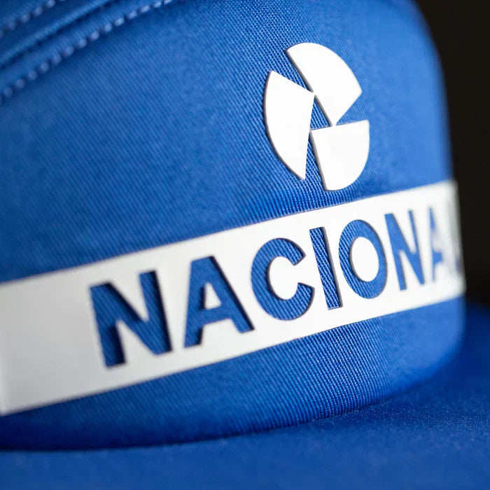 Ayrton Senna cap, Nacional, original 1984, with fabric hard case, blue