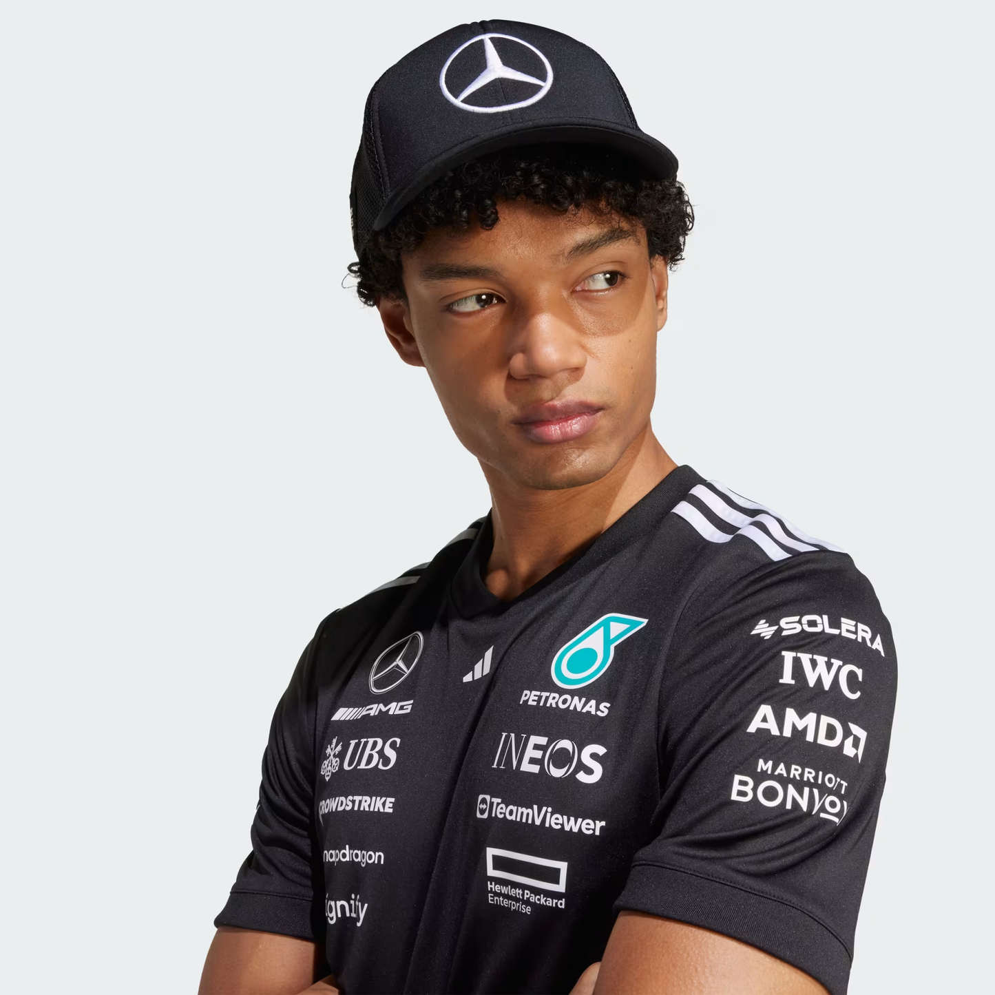 Mercedes cap, trucker, big logo, black 🔥