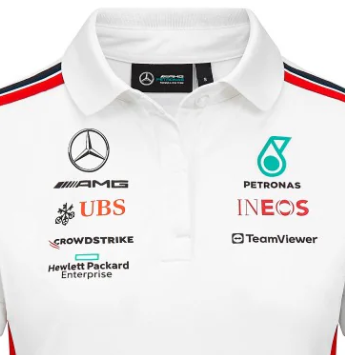 Mercedes Team Womens Polo, White, 2023