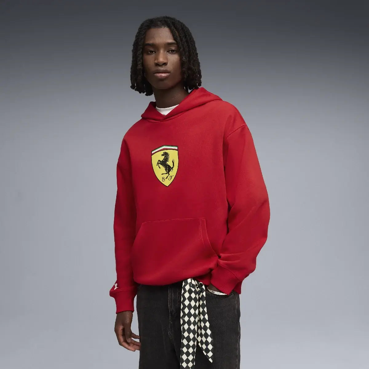 Ferrari hoodie, shield, red
