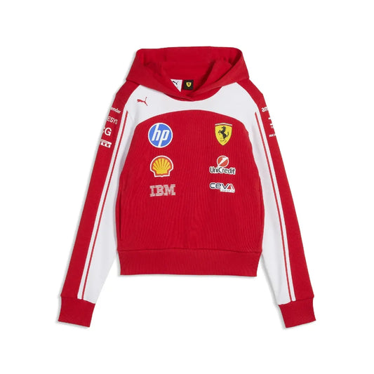 Ferrari hoodie, team, cropped, womens, red
