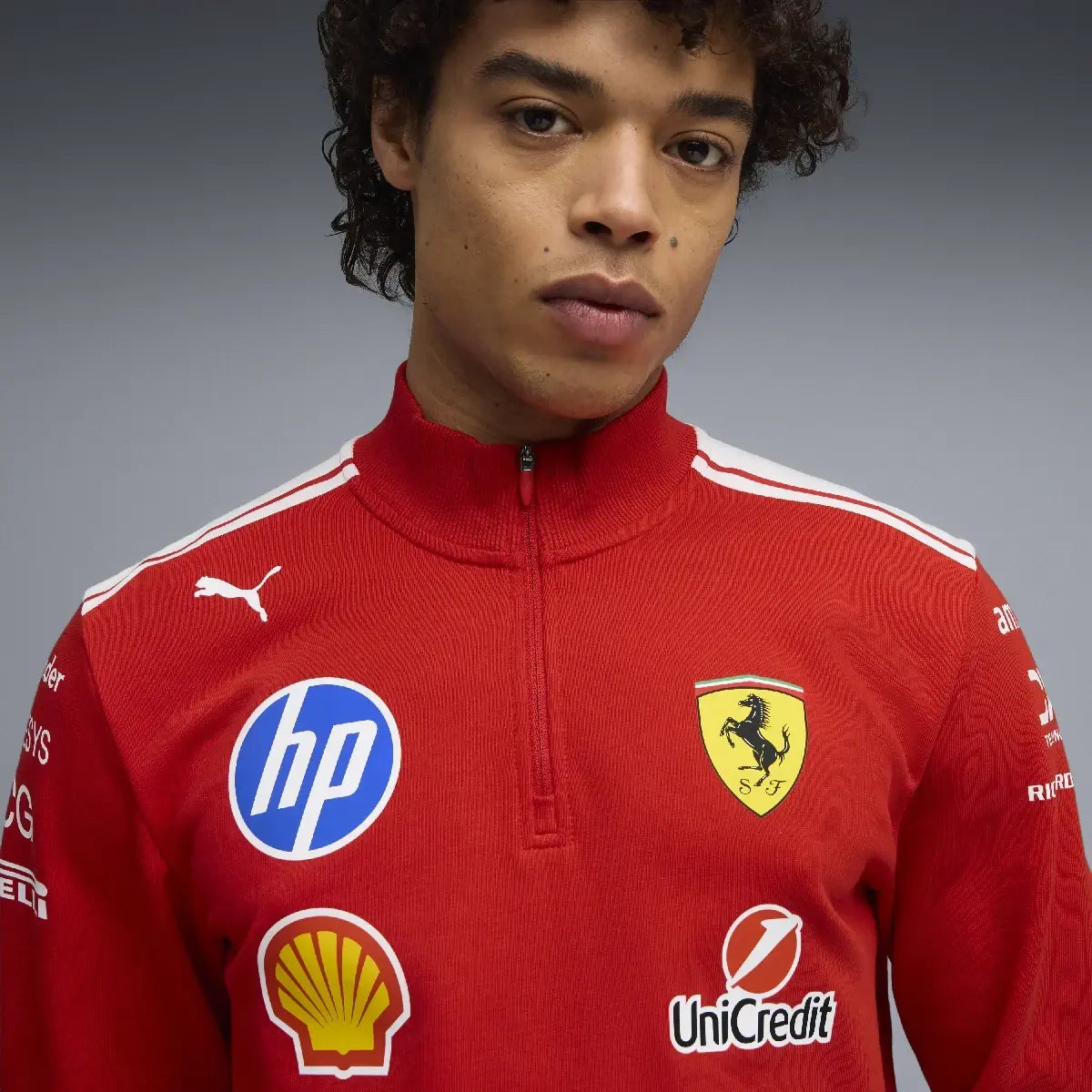 Ferrari sweatshirt, team, half zipped, T7, red