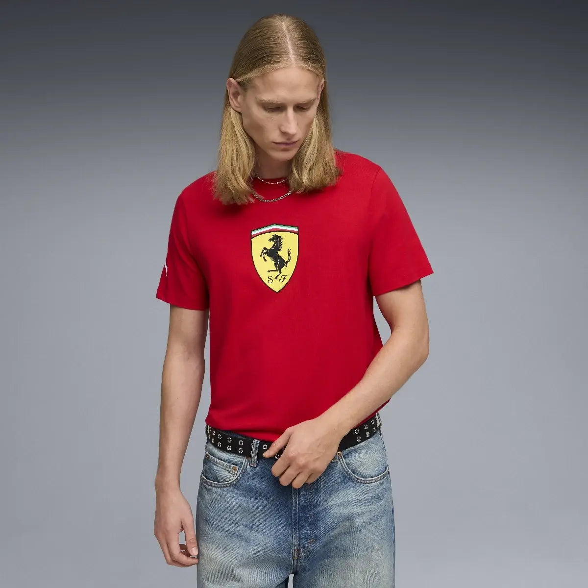 Ferrari t-shirt, colored shield, red