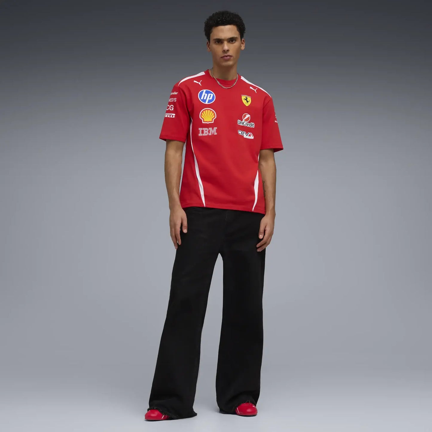 Ferrari t-shirt, team, drivers authentic, red, 2026