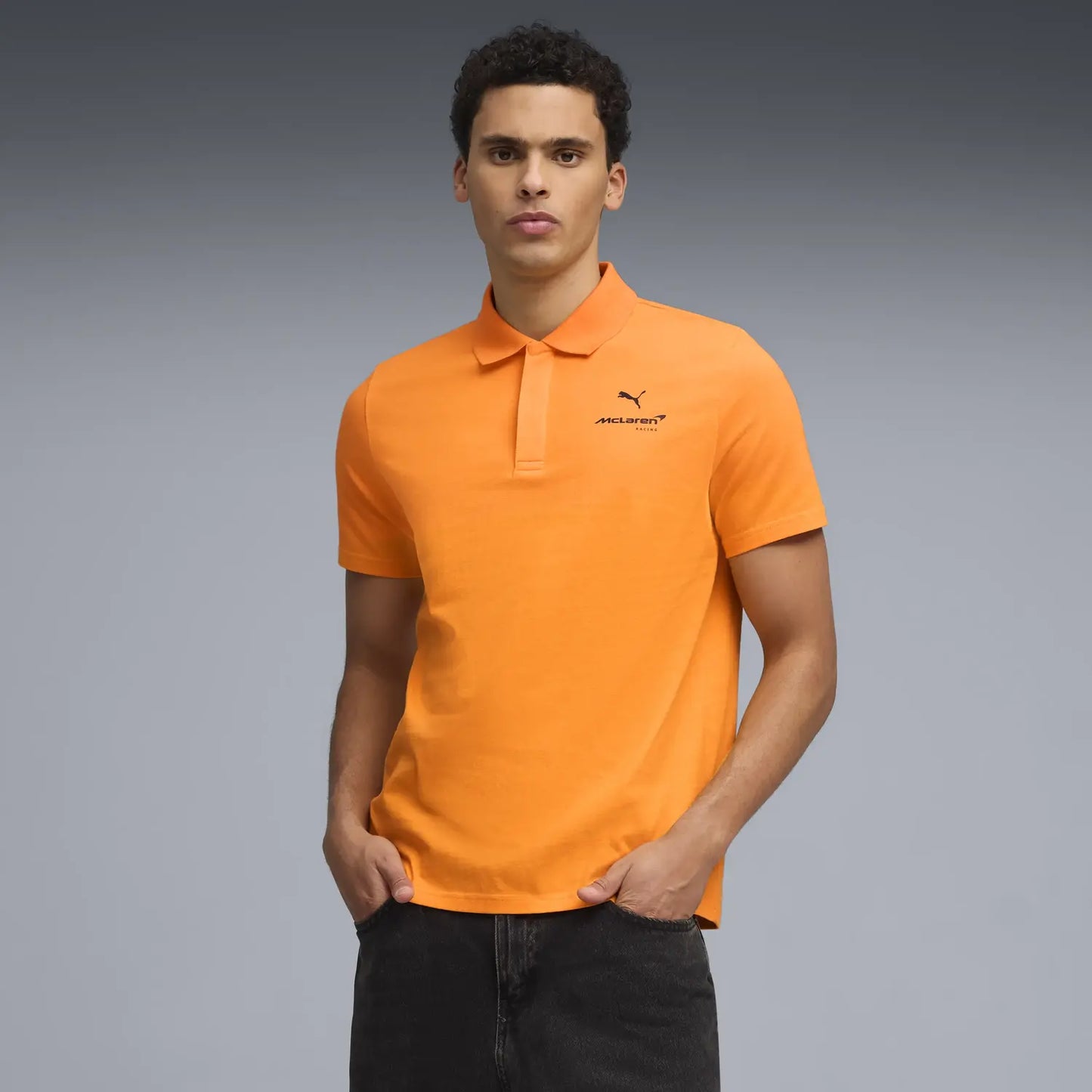 McLaren polo, small logo, papaya