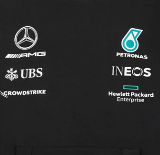 Mercedes Hooded Kids Sweater, Team, Black, 2022