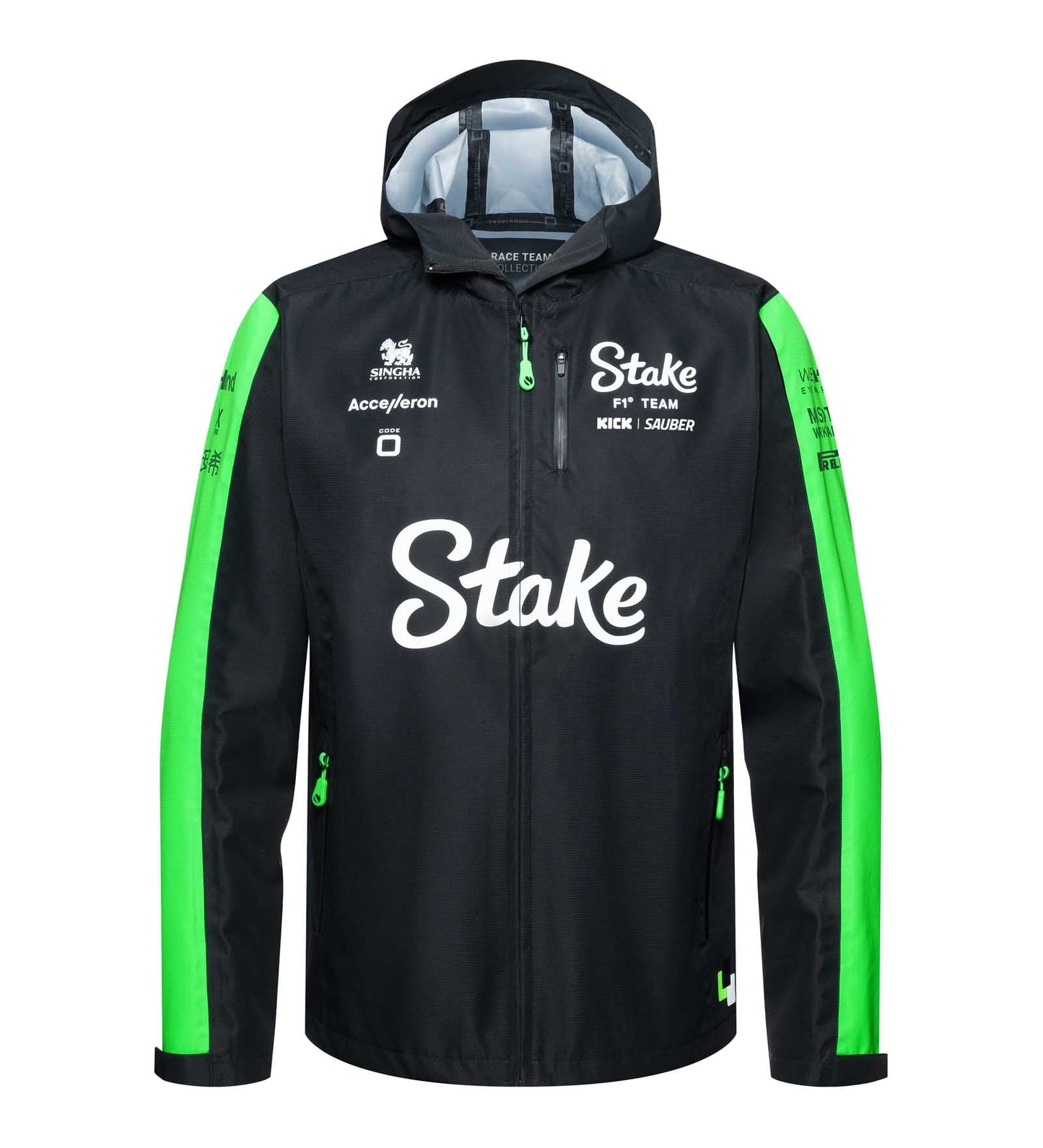Kick Sauber jacket, CODE ZERO, team, rain, black, 2024
