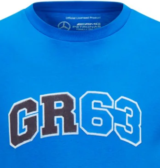 Mercedes Mens George Russell Logo Tee, Blue